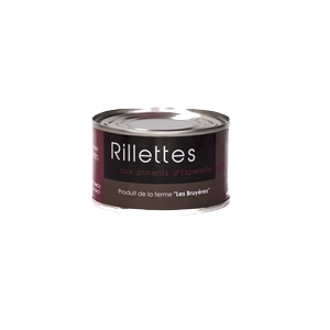 Rillettes aux piments d'Espelette - La Ferme Les Bruyères - Rillette Piment